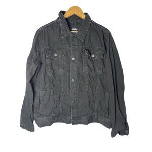 Burton Menswear London Black Denim Jacket Size Large Button-up Men's Large